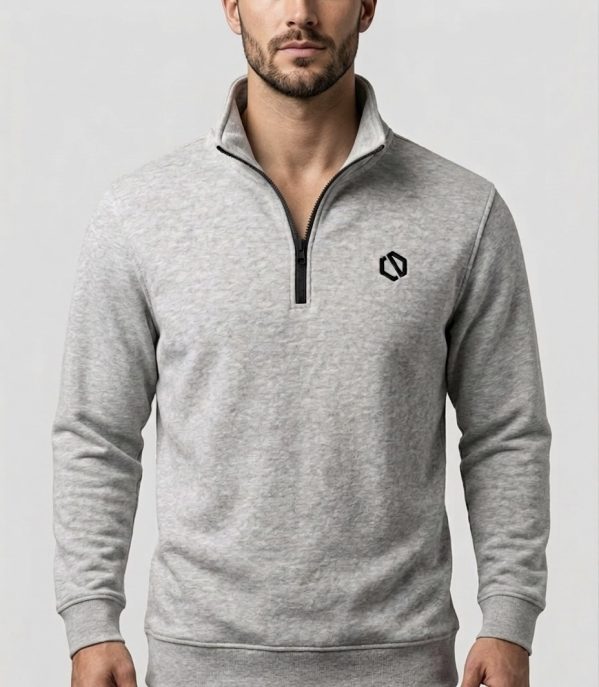 Quarter-Zip Grey Sweatshirt