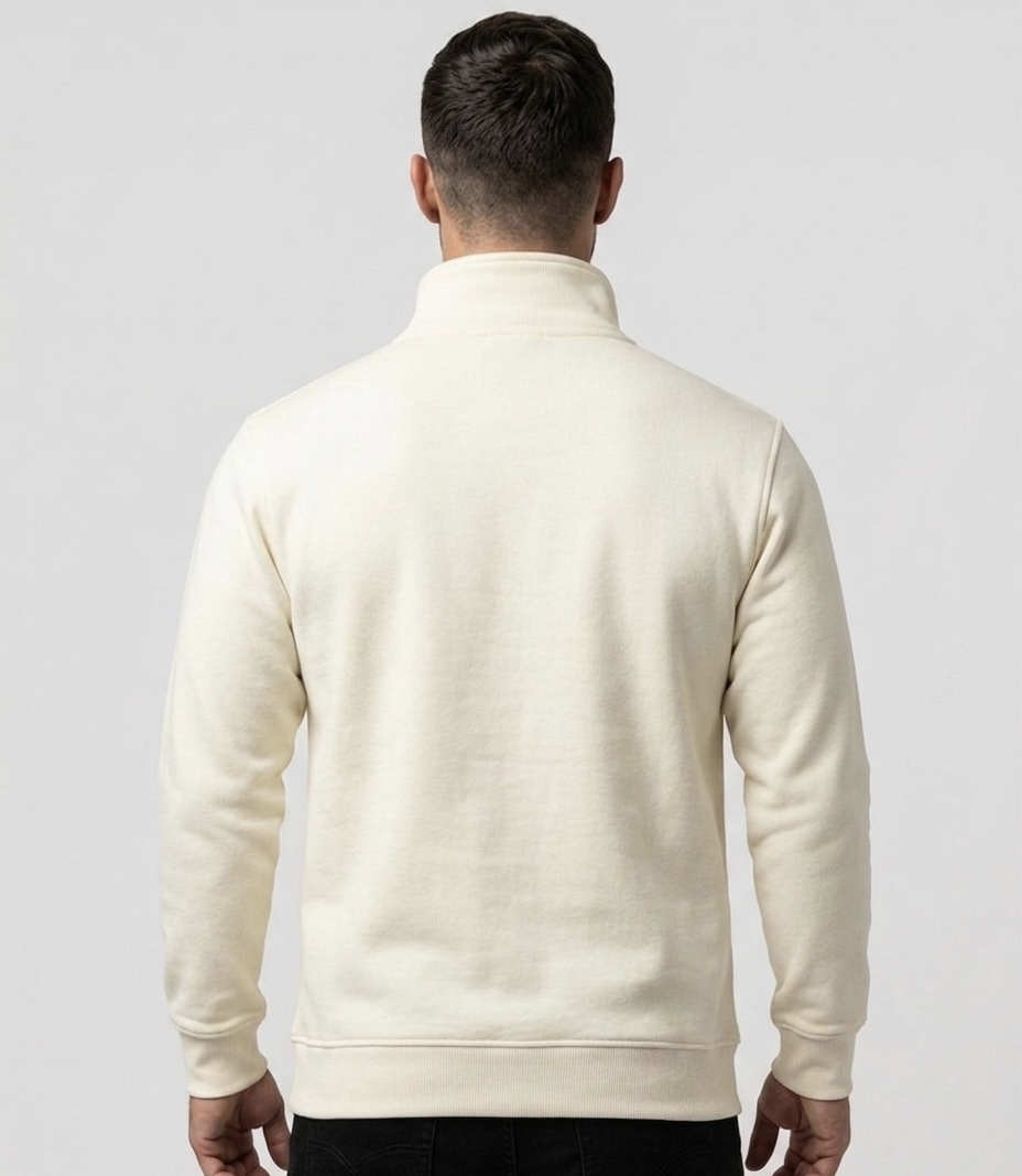 Quarter-Zip Beige Sweatshirt - Image 2